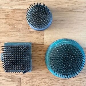 Vintage Metal Flower Frogs Three (3) Total Floral Arranging Metal Spikes